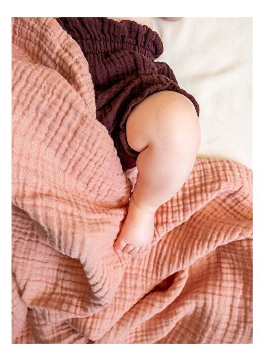 Cocoon Bebek Battaniyesi Mercan Rengi / Açık Pembe 100x120 2