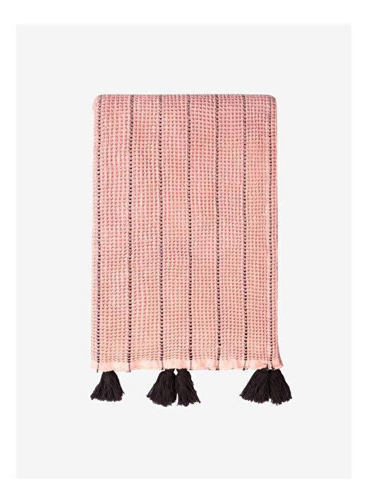 Buhur Pamuk Koltuk Şalı Pembe / Gri 130x170 2