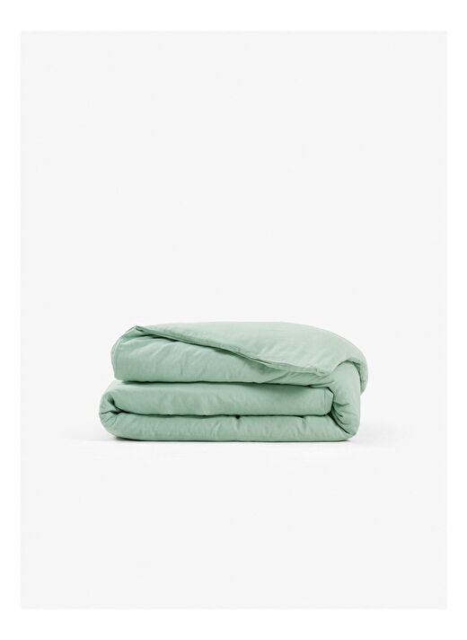 Washed Linen Keten Çift Kişilik Nevresim Frosty Green 279x228 4