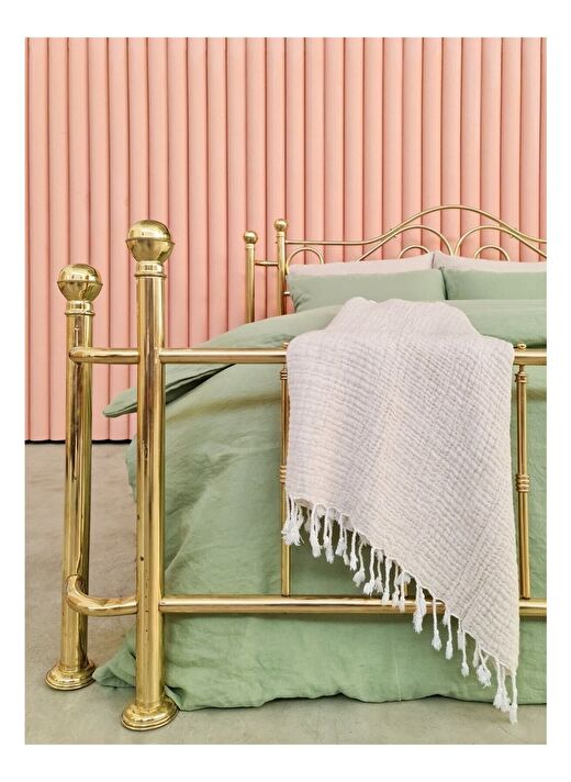 Washed Linen Keten Çift Kişilik Nevresim Mint Yeşili 200x220 3