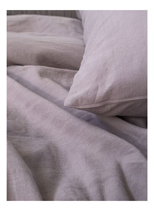 Washed Linen Keten Çift Kişilik Nevresim Mor 200x220 4
