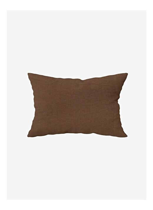 Washed Linen Keten Yastık Kılıfı 2'li Kahverengi 50x70 3