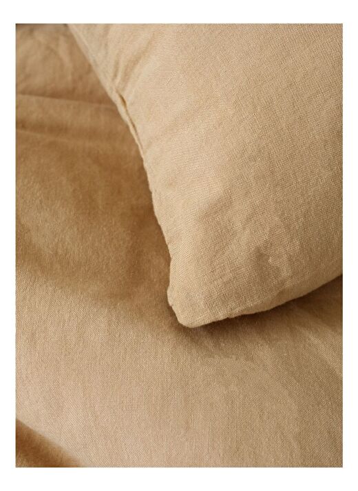 Washed Linen Keten Çift Kişilik Nevresim Kum Beji 200x220 3