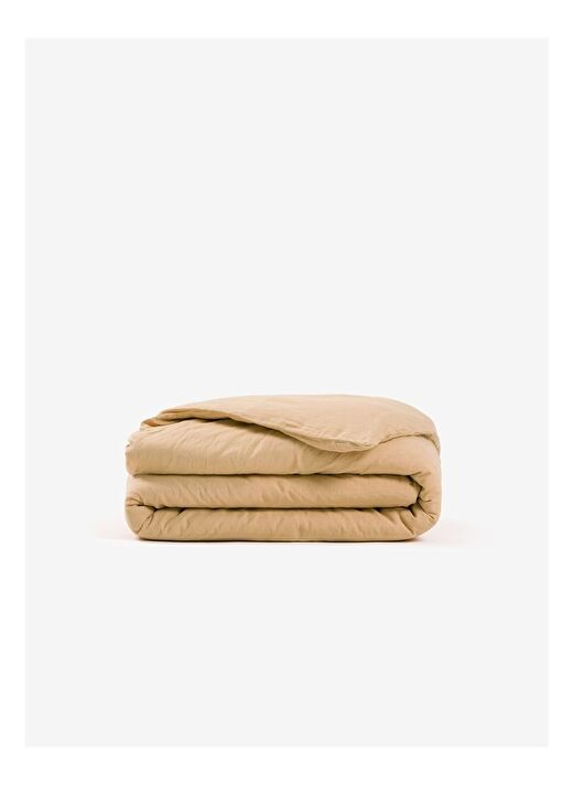 Washed Linen Keten Çift Kişilik Nevresim Kum Beji 200x220 4