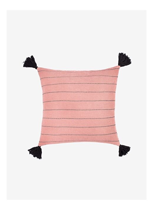 Buhur Pamuk Kırlent Kılıfı Pembe / Gri 45x45 2