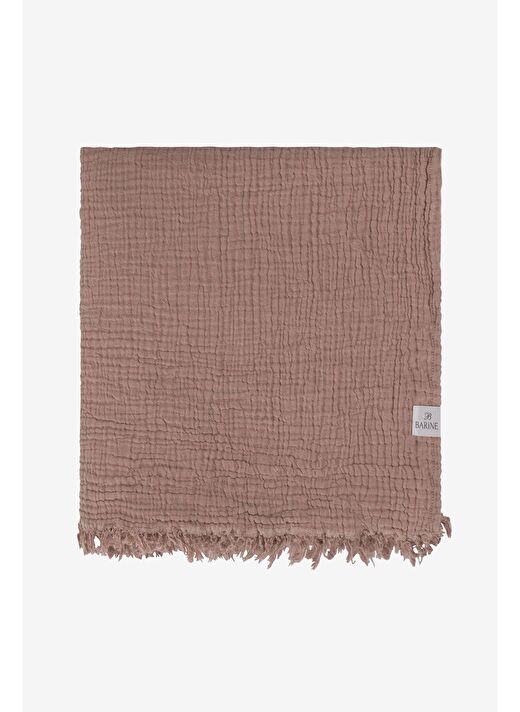 Cocoon Pamuk 4 Kat Müslin Koltuk Şalı Siyah Cinnamon / Nougat 130x170 4