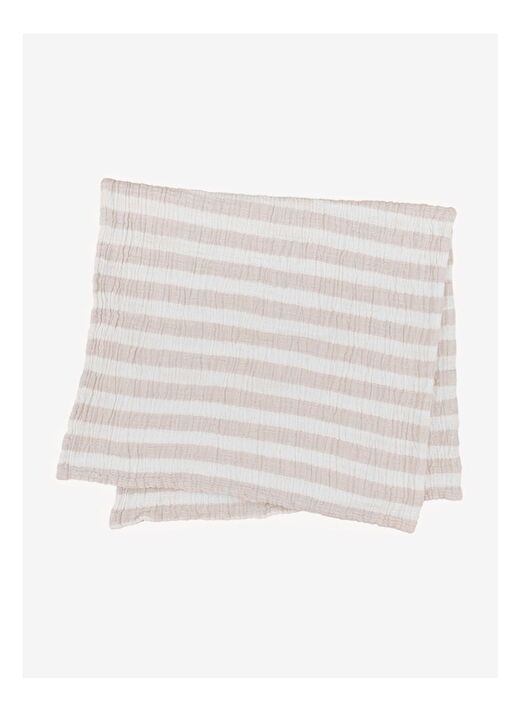 Stripy Muslin Çok Amaçkı Örtü Bej 100x100 2