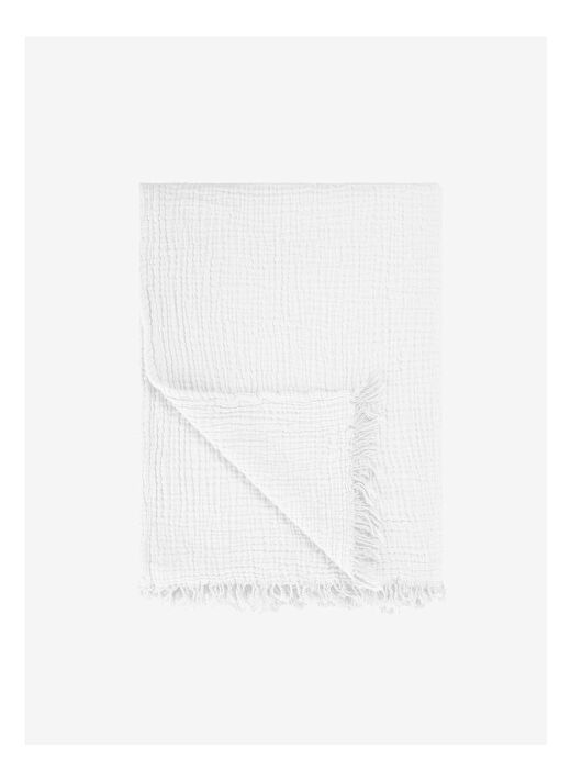 Cocoon Pamuk 4 Kat Müslin Koltuk Şalı Beyaz 130x170 1
