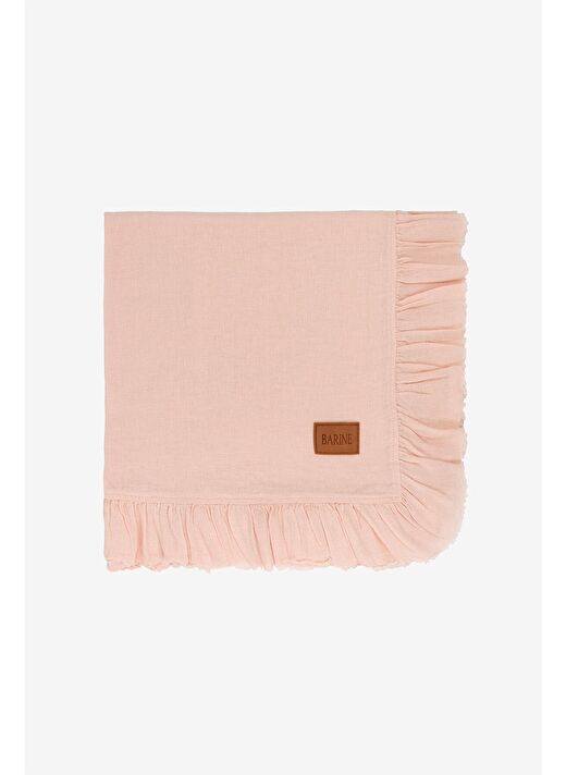 Frilled Linen Keten Masa Örtüsü Pembe 150x250 2