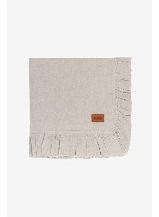 Frilled Linen Keten Masa Örtüsü Naturel 150x250 2