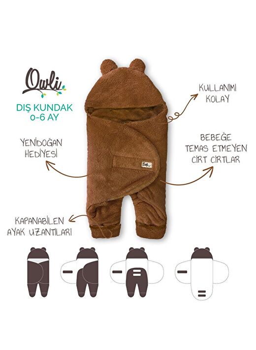 Owli Dış Kundak 0-6 Ay Almond 2