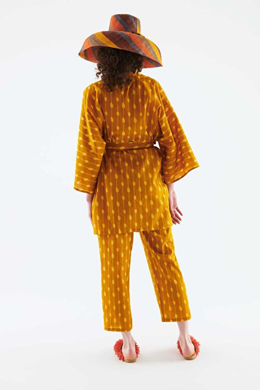 Kuşaklı Desenli Kimono Standart Renk Y2262101_089 2