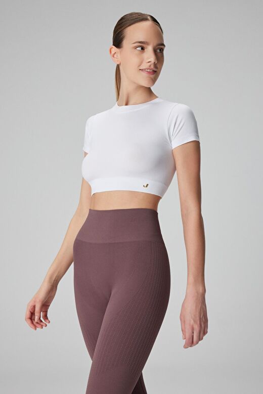 Jerf Captiva Yumuşak Dokulu & Esnek Crop Top Beyaz 3