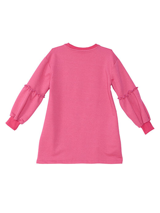 Leopar Zebra Kız Çocuk Pembe Elbise 4