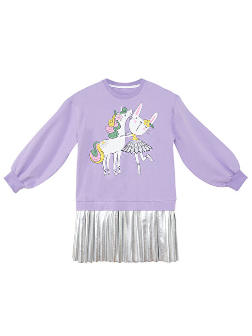 Balerin Unicorn Kız Çocuk Pileli Elbise 3