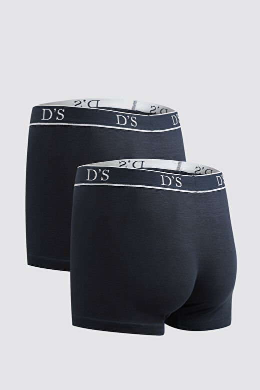 Ds Damat Lacivert Beli Lastikli Marka Logolu Likralı Esneyebilen 2'Li Boxer Set 2