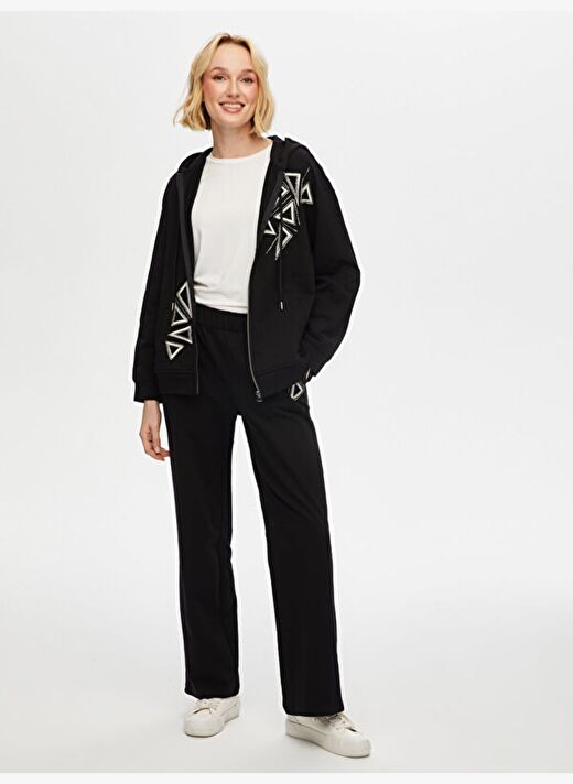 Boncuk Ve Nakış Detaylı Kapişonlu Eşofman Üst S25ESU002 1