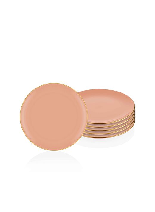 Basic Pasta Tabağı 6 Lı Set Somon Pembe - 19cm 1