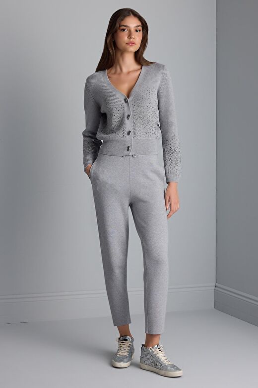 Beli Kordonlu Cepli Triko Pantolon 3