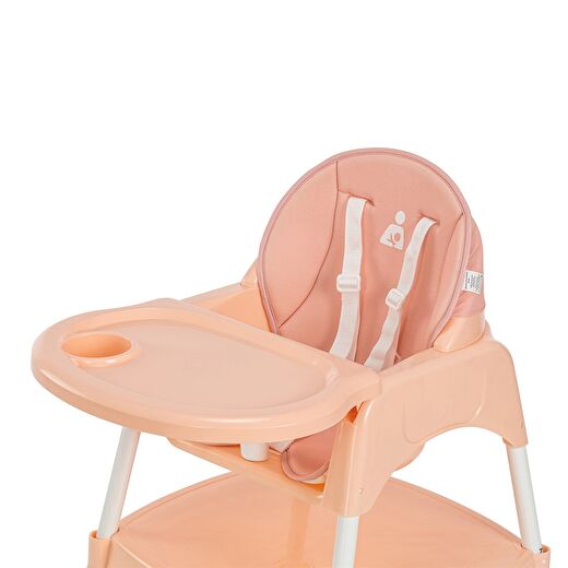 Wellgro Pretty 3in1 Çalışma Masalı Mama Sandalyesi, Pudra Pembe 3