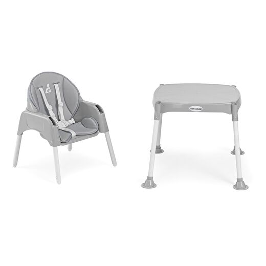 Wellgro Pretty 3in1 Çalışma Masalı Mama Sandalyesi, Gri 4