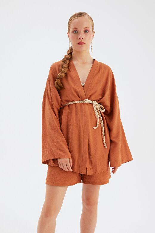 Kuşak Detaylı Salaş Kimono - TABA 1