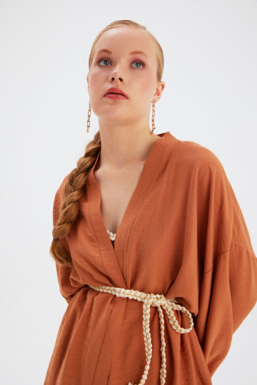 Kuşak Detaylı Salaş Kimono - TABA 2