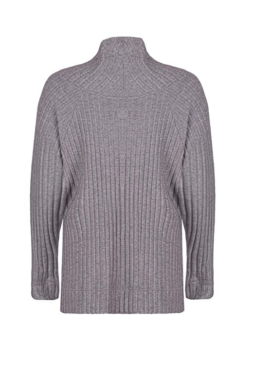  WINTER LOUNGEWEAR DEGAJE YAKA UZUN KOLLU TİŞÖRT GRİ 3