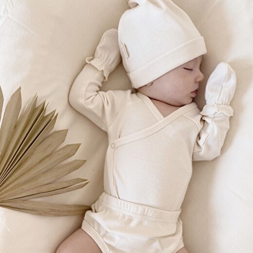 Naturaborn GOTS Organik Sertifikalı Bebek Kimono Yaka Body 1