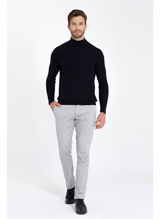 Lacivert Slim Fit  Balıkçı Yaka Triko Kazak 2