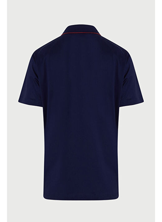 Lacivert Regular Fit Düz 100% Pamuk Polo Yaka Tişört  2