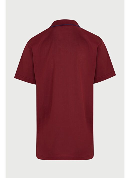 Bordo Regular Fit Düz 100% Pamuk Polo Yaka Tişört  2
