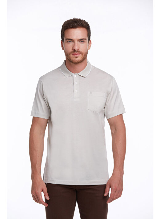 Taş Regular Fit Düz 100% Pamuk Polo Yaka Tişört  1