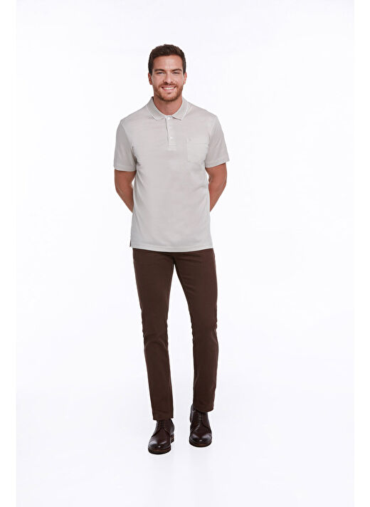 Taş Regular Fit Düz 100% Pamuk Polo Yaka Tişört  3