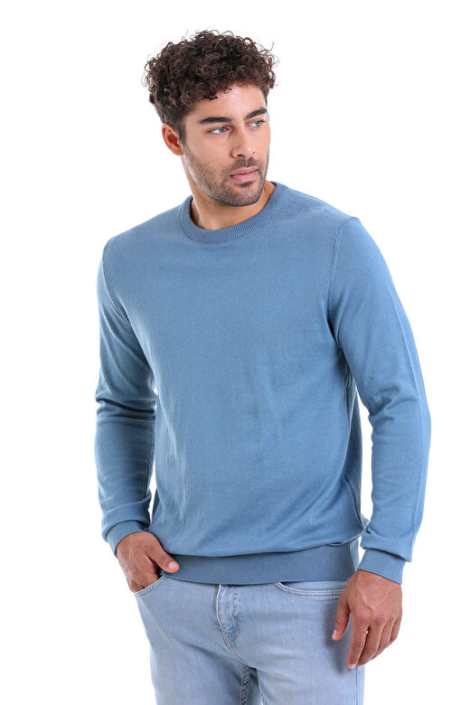 Mavi Regular Fit Bisiklet Yaka 100% Pamuklu Triko Kazak 1