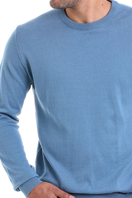 Mavi Regular Fit Bisiklet Yaka 100% Pamuklu Triko Kazak 4
