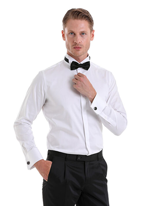 Lacivert Slim Fit Düz Sivri Yaka Klasik Kruvaze Smokin Damatlık 2