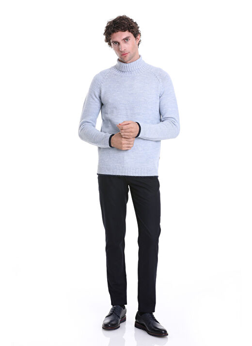 Mavi Regular Fit Düz Balıkçı Yaka Triko Kazak 2