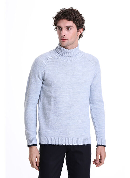 Mavi Regular Fit Düz Balıkçı Yaka Triko Kazak 4