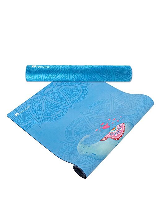 Mavi Fil Desenli, Kaymaz 4mm Doğal Süet Çocuk Yoga – Eğlenceli & Dayanıklı Blue Elephant, Kids Yoga 3