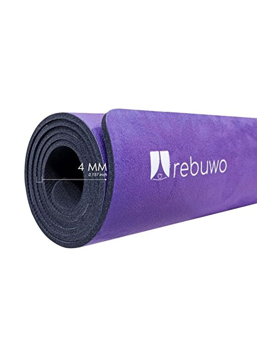 Rebuwo Mor Geyik Desenli, Kaymaz 4mm Doğal Kauçuk Süet Çocuk Yoga ve Pilates Matı  4