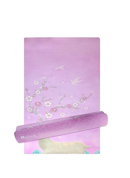 Rebuwo Pembe Geyik Desenli, Kaymaz 4mm Doğal Kauçuk Süet Çocuk Yoga ve Pilates Matı  2