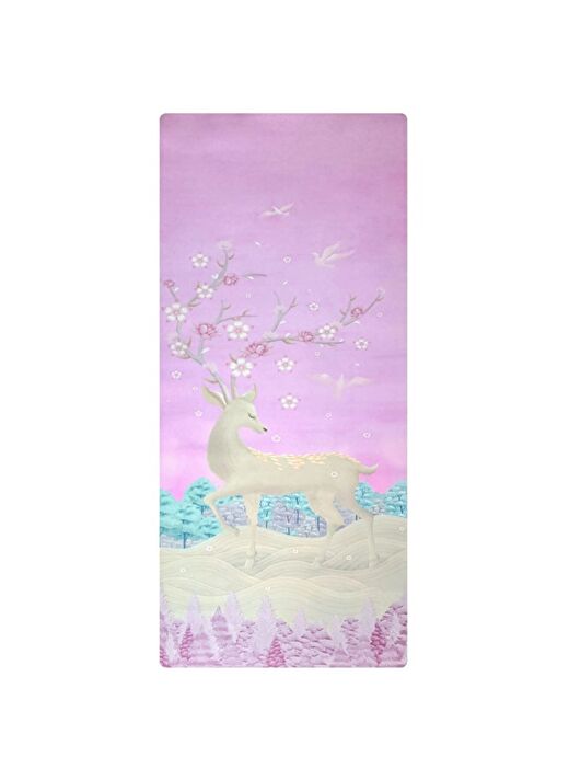 Rebuwo Pembe Geyik Desenli, Kaymaz 4mm Doğal Kauçuk Süet Çocuk Yoga ve Pilates Matı  1