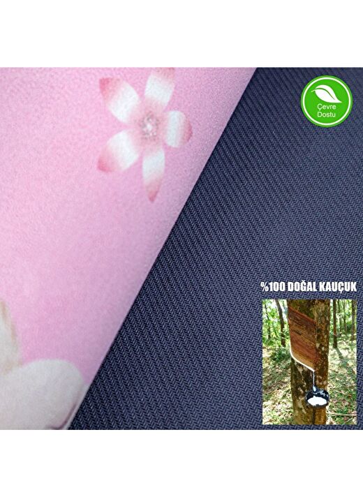 Rebuwo Pembe Geyik Desenli, Kaymaz 4mm Doğal Kauçuk Süet Çocuk Yoga ve Pilates Matı  4
