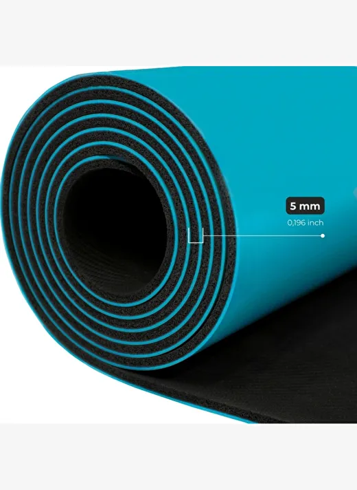 Rebuwo Çift Çizgi Tasarımlı 5mm Doğal Kauçuk Yoga Matı – Kaydırmaz Pilates ve Egzersiz Matı  3