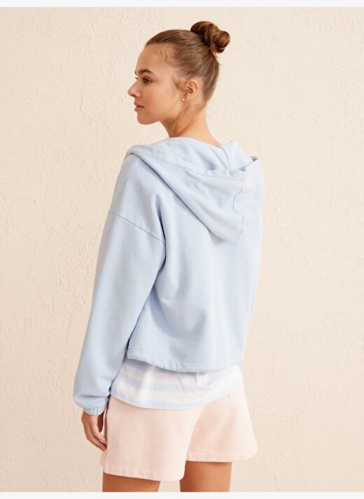 Mavi Oversize Pamuklu Sweatshirt 4