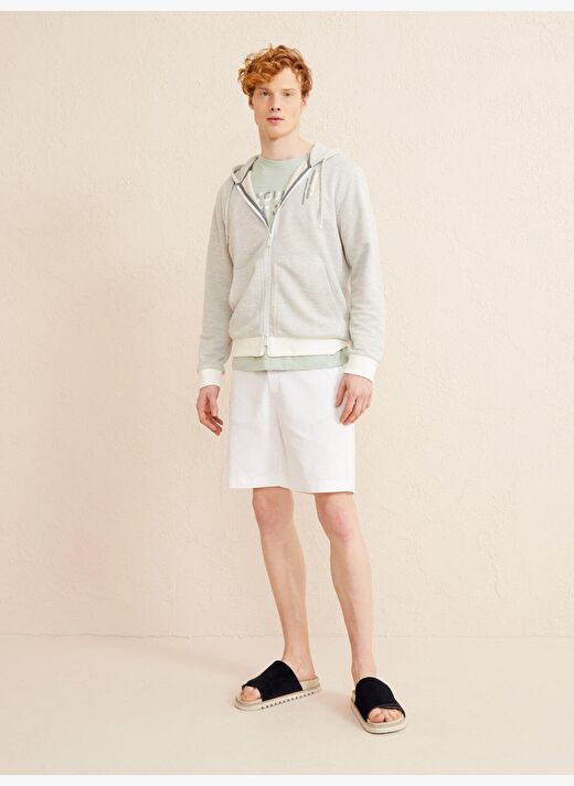 Gri Regular Fit Pamuklu Sweatmont 2