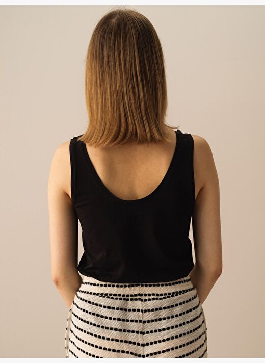 Siyah Regular Fit Pamuklu Atlet 3