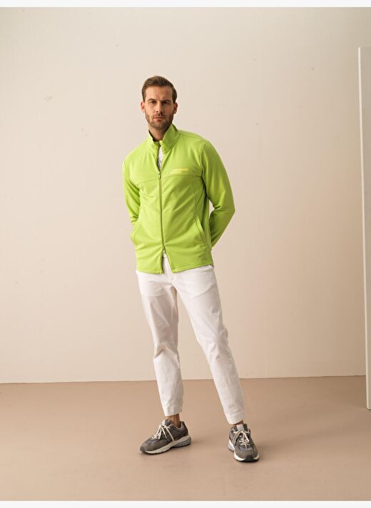 Yeşil Slim Fit Pamuklu Sweatmont 2