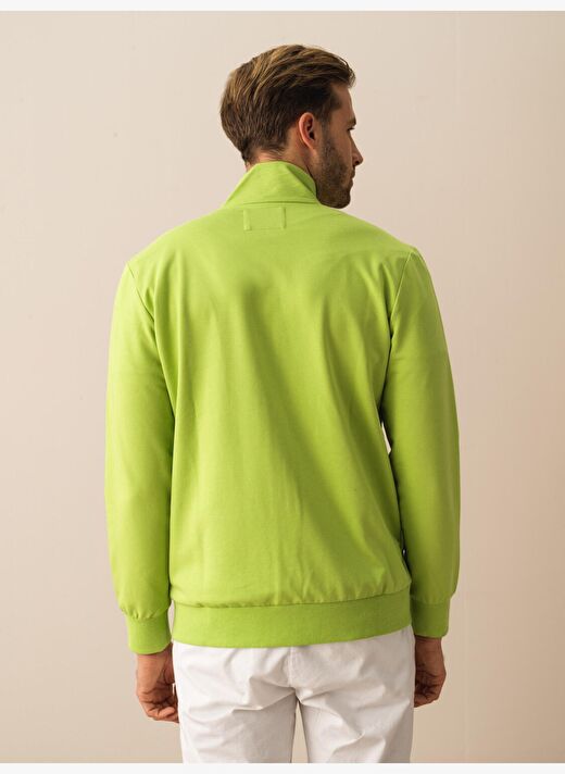 Yeşil Slim Fit Pamuklu Sweatmont 3